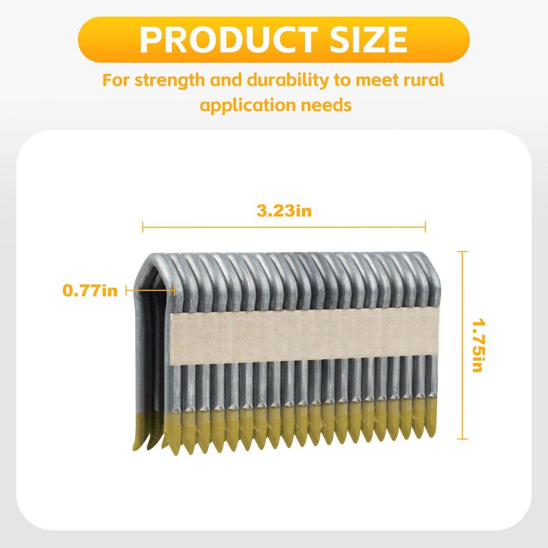 DFS9175B1G Fencing Staples for DEWALT 9GA Cordless Fencing Stapler Gun，9GA Galvanized Barbed Staples - 1-3/4", 960-Pack