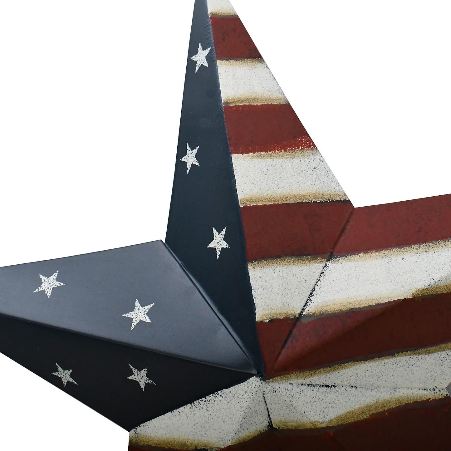 Linfevisi 12 Inch Barn Star Wall Decor Outdoor Patriotic Decorations Hanging Metal Stars American Flag 4th of July Memorial Day Texas Star Wall Art for Western Country Farmhouse Home(B)