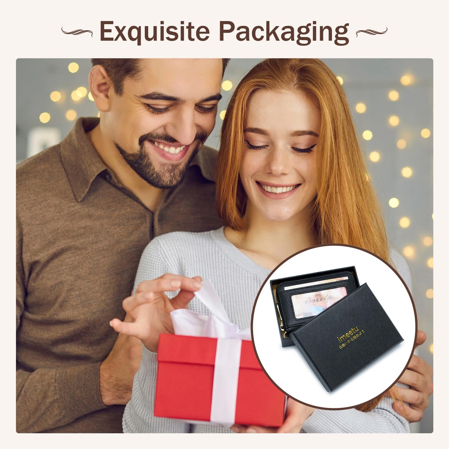 imeetu Rfid Credit Card Holder,Genuine Leather Businese Card Case,Rfid Blocking Wallet for Women & Men(Max - Black)