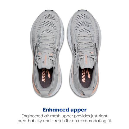 Brooks Women’s Adrenaline GTS 25 Supportive Running & Walking Shoe - Grey/Blackened Pearl/Coral - 7.5 Wide