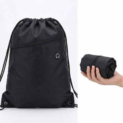 Drawstring Backpack, Waterproof Lightweight Foldable Gym Sack with Wide Shoulder Straps, Large Capacity Daypack for Work, School, Sports, Hiking, Travel, Durable Packable Bag