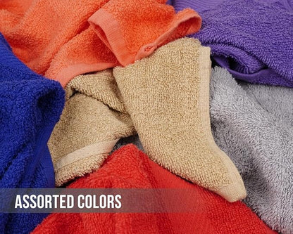 ZUPERIA 100% Cotton Bath Wash Cloths 24 Pack