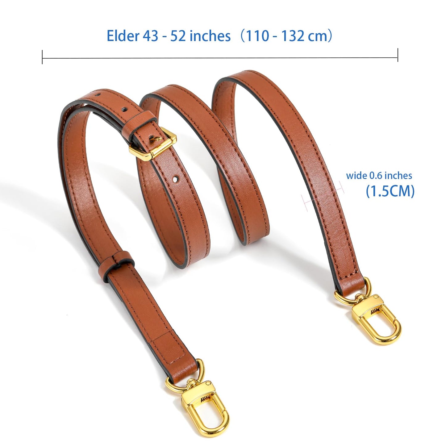 BEUDW Leather Adjustable Shoulder Strap, Used For Replacing Leather Shoulder Strap, Suitable For Handbag Shoulder Strap (width: 0.6 inches brown)