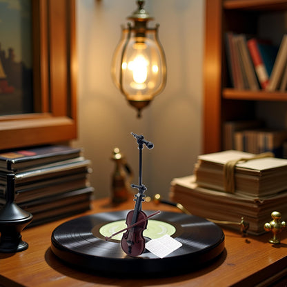 Fansoftiks Miniature Violin Ornament, Bow and Case - Perfect Mini Musical Instrument for Cell Phone Case Decoration House Decoration and Collectors Dollhouse