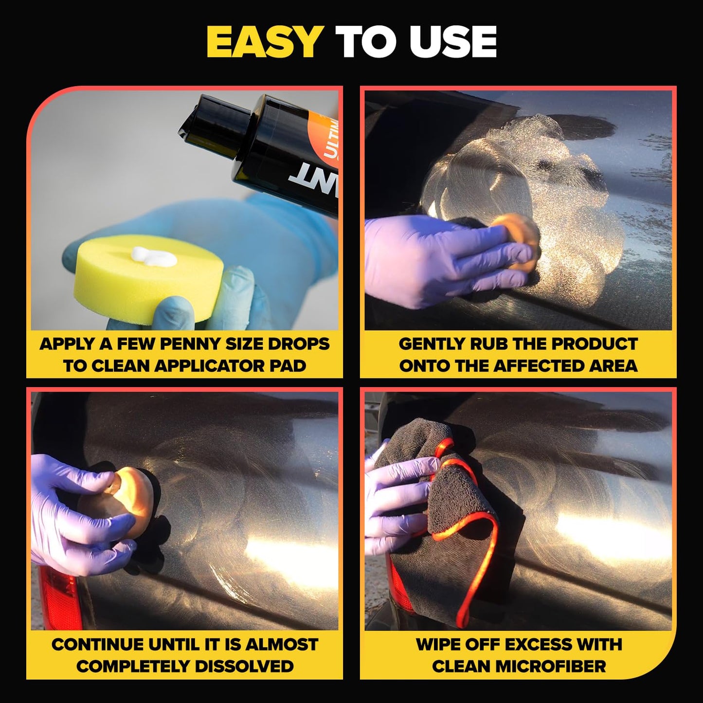 Carfidant Scratch Repair and Swirl Remover - Car Paint Scratch Remover & Restorer Kit with Buffer Pad - Polishing & Waxing Kits - Compound for Vehicles Paint Repair - 8.4 fl. Oz.