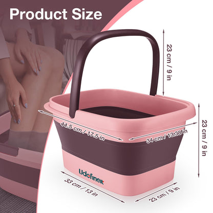 Udefineit Foot Bath Basin, Foldable & Portable Foot Soak Tub with Massage Acupoint for Foot Spa Bath, 15L/4 Gallon, Foot Massager Soaking Bath Basin Bucket for Pedicure Home Spa Treatment (Green)