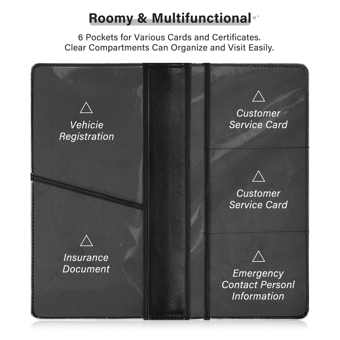 Kigai Aztec Car Registration and Insurance Holder for Women Men PU Leather Auto Glove Box Organizer Wallet Car Accessories for Essential Document Driver License ID Card