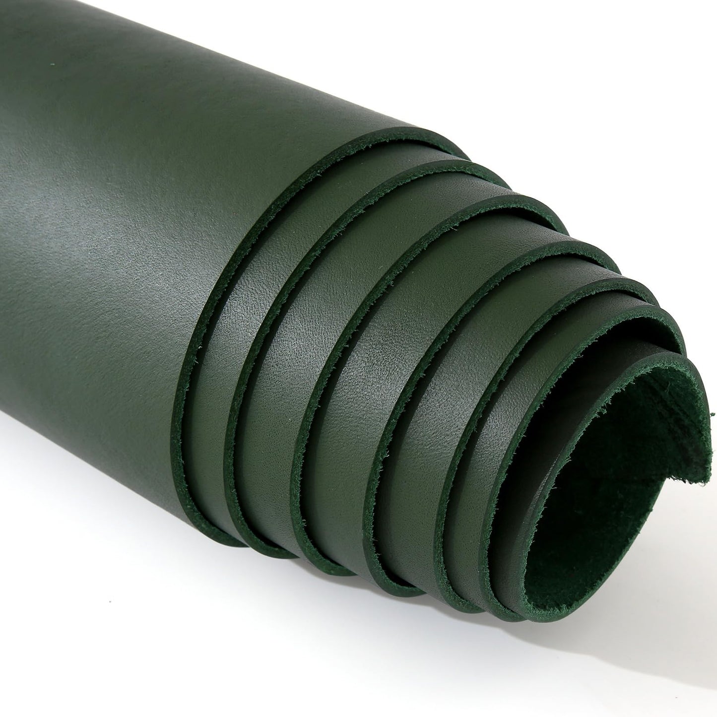 Large Size 17"x70" Leather, Cowhide Veg Tan Leather for Leather Belt Bag Strap Craft Shoe Making Wallet, 2.5mm Thick Full Penetration Dyeing Dark Green
