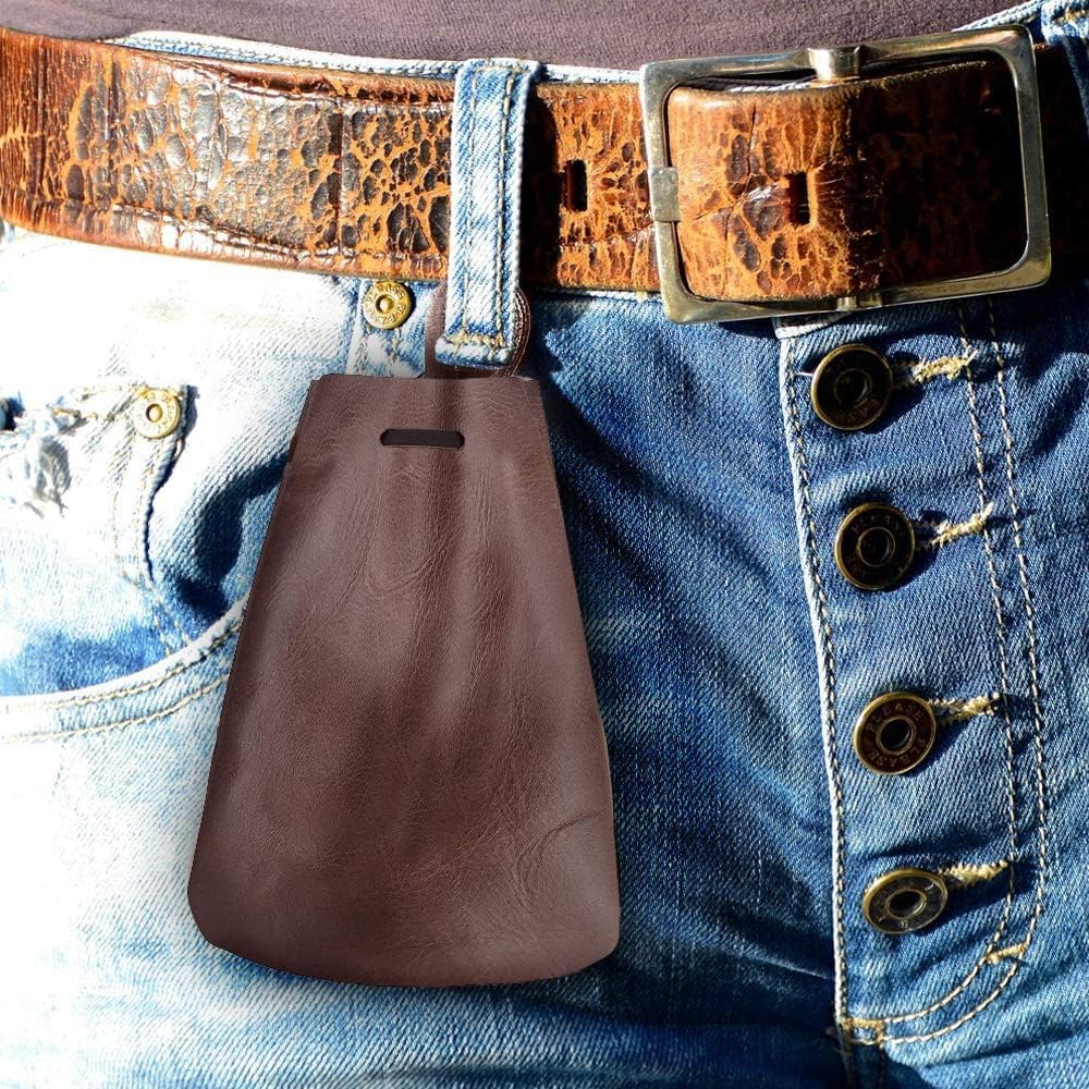 Nabob Leather Leather Drawstring Pouch, Coin Bag, Medicine Tobacco Pouch Medieval Reenactment Made in U.S.A Size 8.5" x 6"