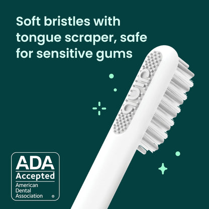 Quip Sonic Electric Toothbrush for Adults - Time Travel & Soft Bristles with Travel Case & Replacement Brush Head - 3 Month Battery Life, Plastic Handle - Magenta