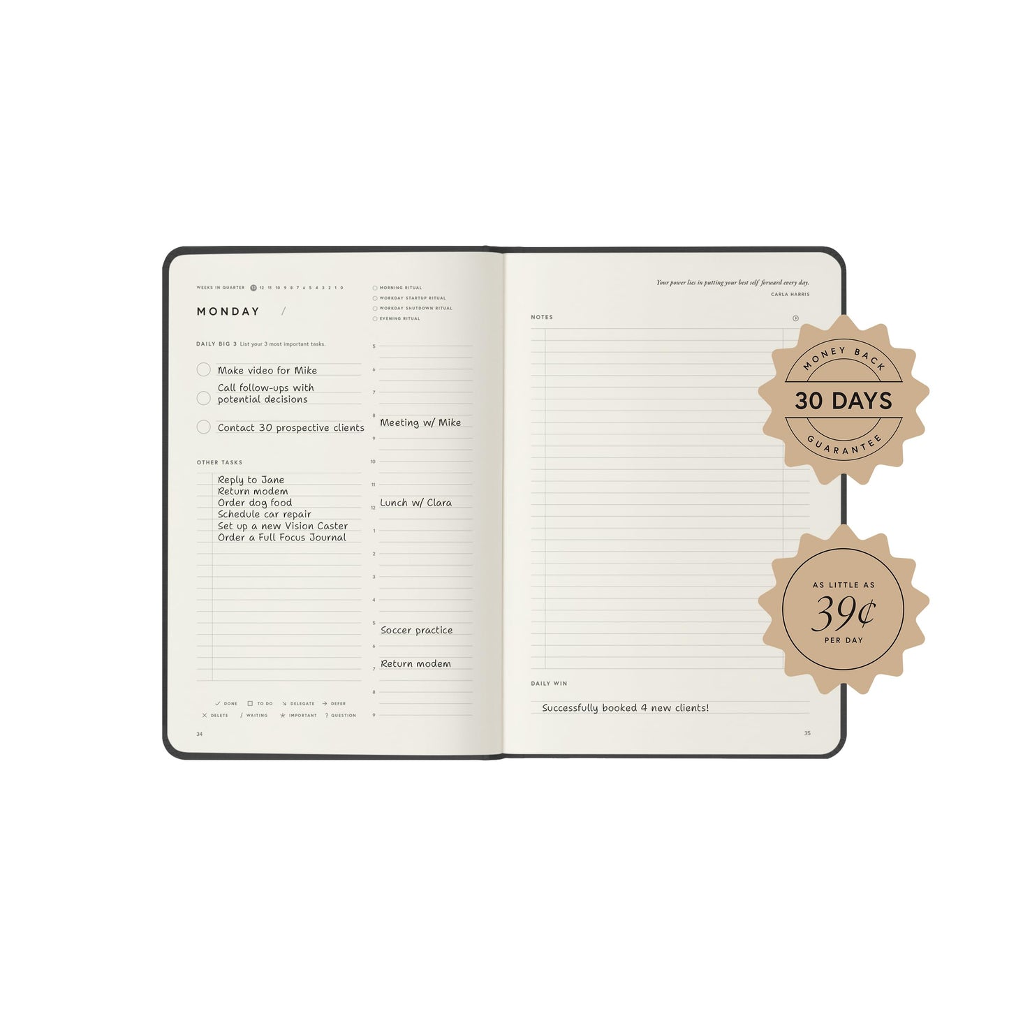 Full Focus Oatmeal Linen Planner by Michael Hyatt - The #1 Daily Planner to Set Annual Goals, Increase Focus, Eliminate Overwhelm, and Achieve Your Biggest Goals - Hardcover
