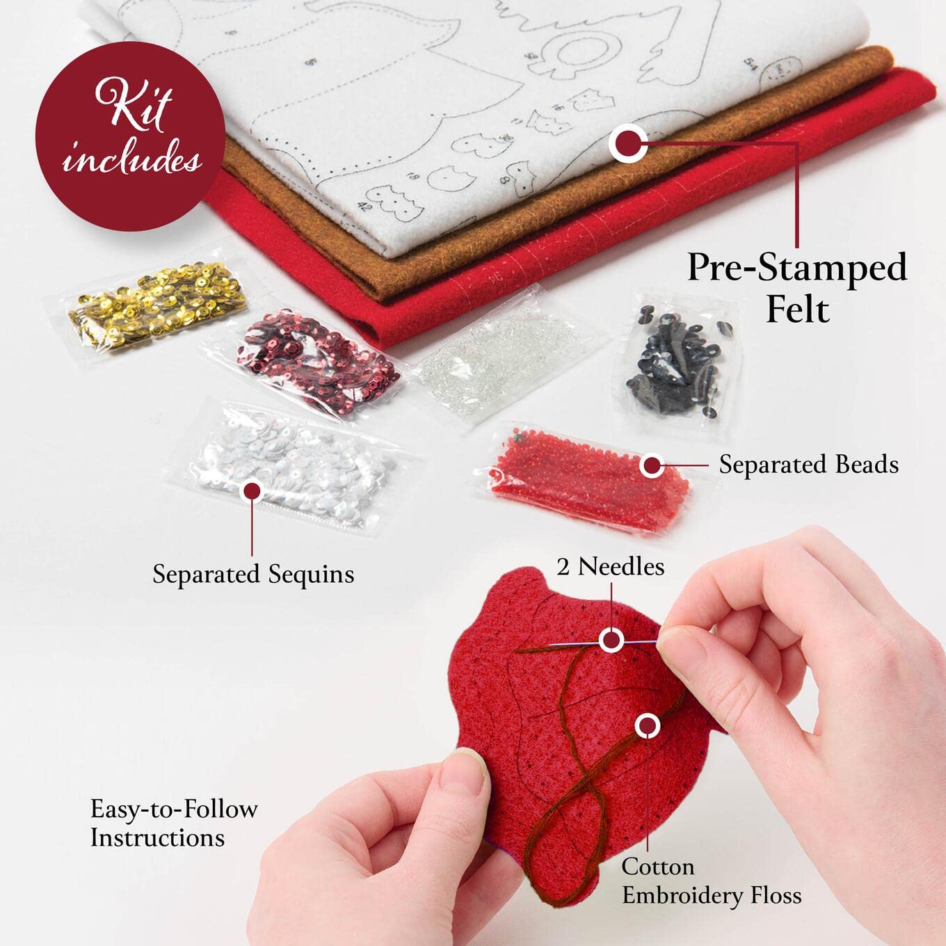 Bucilla Felt Garland Making Kit, Gingerbread Treats, Perfect for DIY Arts and Crafts Projects