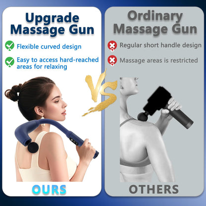 Massage Gun with Upgraded Extension Handle, Back Massager for Pain Relief Deep Tissue, Muscles/Neck/Shoulders/Waist/Legs Massager with 4 Massage Heads & 6 Speed Levels & 3 Massage Modes