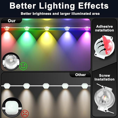 SINLEY Permanent Outdoor RGB Lights,Waterproof Smart LED Eaves Lights with App/Remote Control,for Christmas and All Holiday Decor,Daily and Accent Lighting,House Roof and Garden Lighting (100FT)