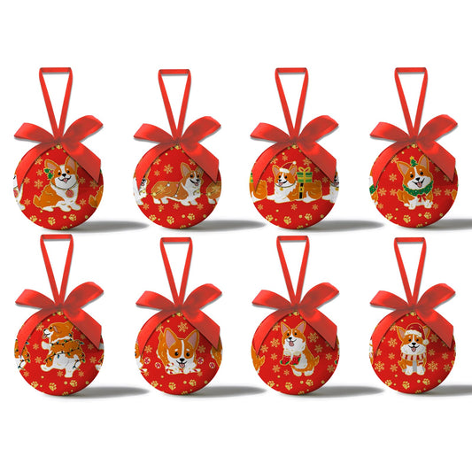 Corgi Christmas Decor - Cute Dog Christmas Tree Decorations Corgi Ornaments Hanging Balls, Cute Decorations Ball 2.36 Inch for Xmas Tree Party Home Holiday，Xmas Gifts Set of 16Pcs