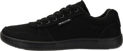 WHITIN Wide Toe Box Barefoot Sneakers for Women Canvas Minimalist Fashion Zero Drop Sole Shoes Size 7 Walking Training All Black 38