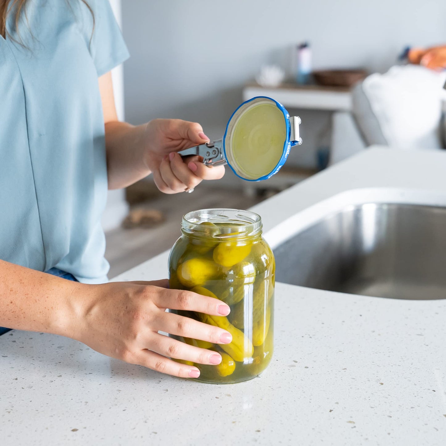 Oleex Jar Opener for Weak Hands (x2) with Keychain Bottle Cap Opener. Easy Seniors Arthritis, Kids Openers. Gripper Tight Lid Opener, Kitchen Gadgets