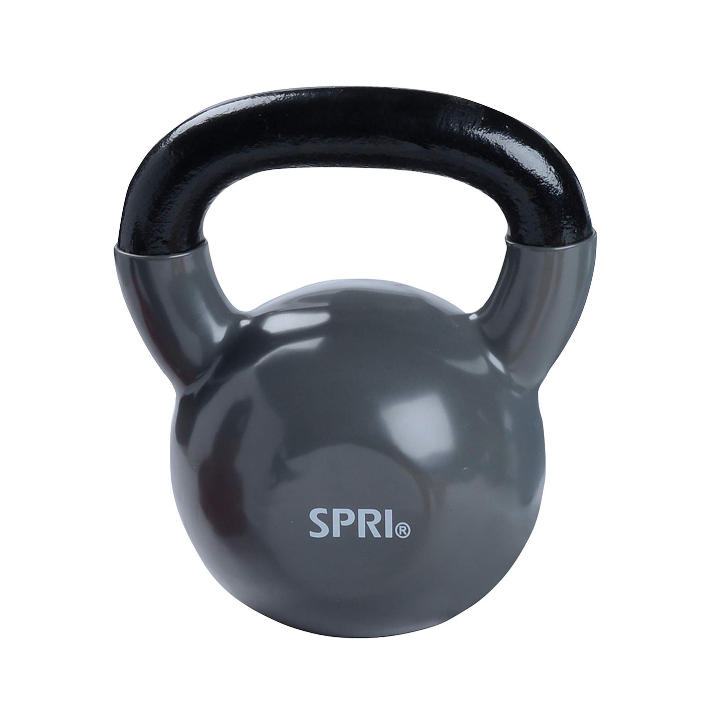SPRI Kettlebell Weights Deluxe Cast Iron Vinyl Coated Comfort Grip Wide Handle Color Coded Kettlebell Weight Set