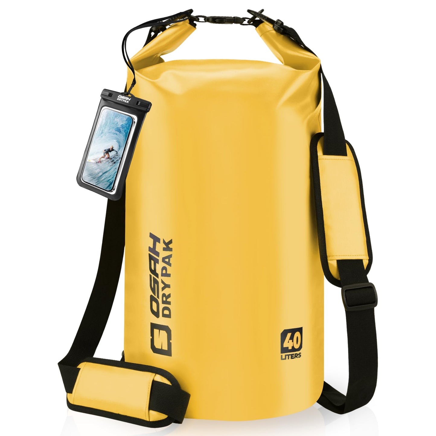 Waterproof Dry Bag, 5L/10L/20L/30L/40L Roll Top Lightweight Storage Backpack with Phone Case for Women & Men, Floating Waterproof Sack for Travel, Swimming, Kayaking, Paddle Board, Camping & Beach
