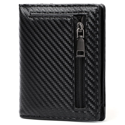 GAEKEAO Mens Wallet Slim Bifold RFID Blocking Thin Credit Card Holder Genuine Leather Minimalist Front Pocket Wallets for Men with Zipper Coin Pocket