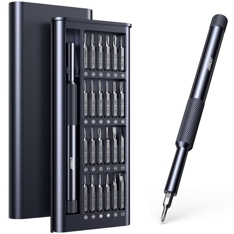 JOREST 25-IN-1 Precision Screwdriver Set, Mini Repair Tool Kit with Torx for Macbook, Computer, Laptop, iPhone, PS5, Xbox, Switch, Glasses, Watch, Ring Doorbell, Electronic, Small Gift Gadget for Men