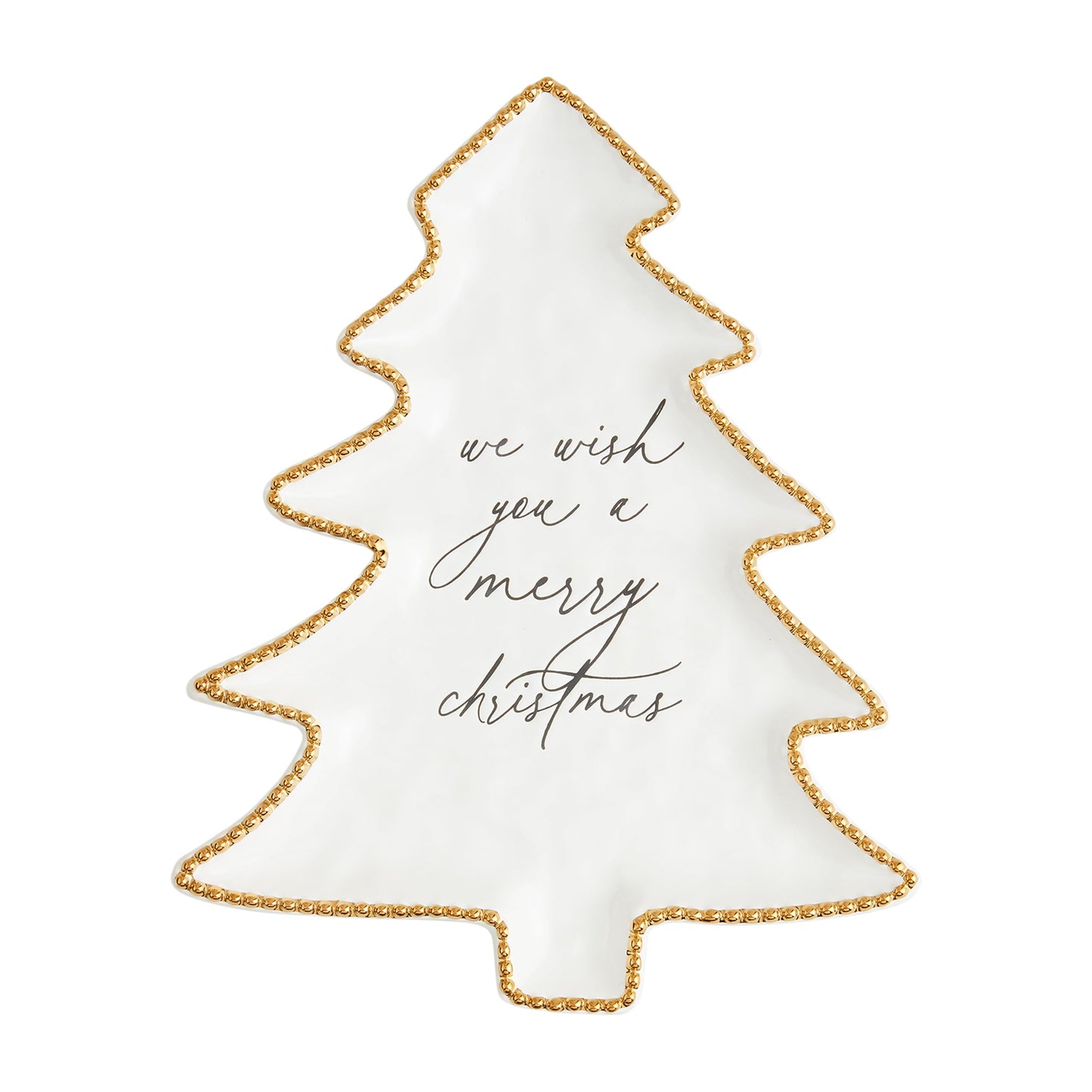 Mud Pie Christmas Tree Beaded Platter; 12 3/4" x 10 1/4"