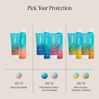 COOLA Organic Sunscreen SPF 50 Sunblock Spray, Dermatologist Tested Skin Care For Daily Protection, Vegan And Gluten Free, Guava Mango, 6 Fl Oz