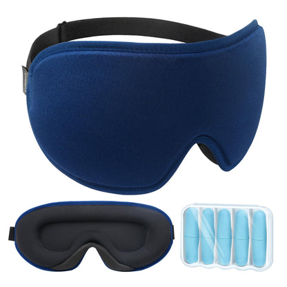 LYSIAN Sleep Eye Mask Men Women-3D Concave Comfortable Cooling Mask Blindfold for Adult Night Sleep Eyes Cover with Foam Ear Plugs for Sleeping, Yoga, Nap, Travel, Black