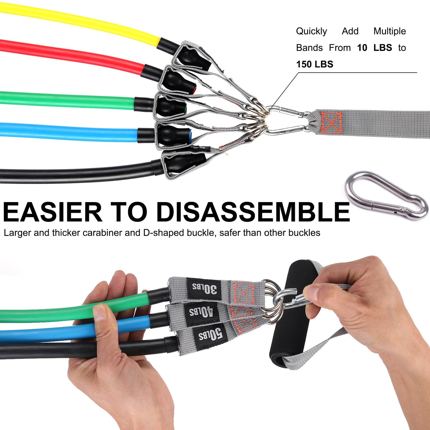 Resistance Bands with Handles for Working Out Women and Men, Exercise Bands with Door Anchor, Stretch Bands for Home Workouts, Simple Guide Included