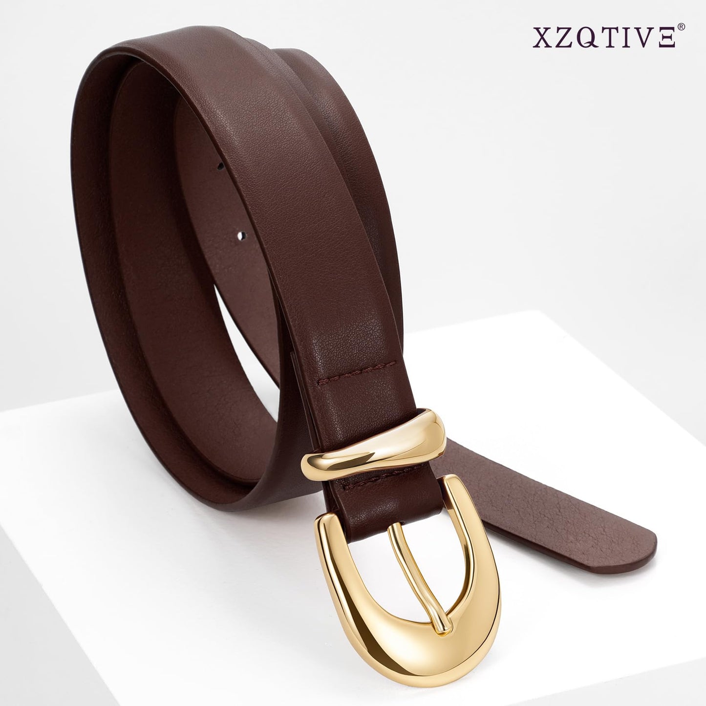 XZQTIVE Women PU Leather Belt for Jeans Pants Ladies Fashion Skinny belt with Gold Silver Buckle