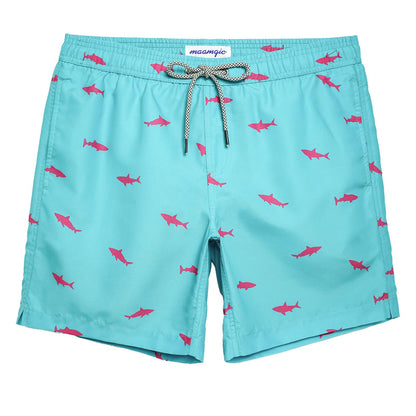 maamgic Mens Swim Trunks Quick Dry Swim Shorts with Mesh Lining Funny Swimwear Bathing Suits 7inch Acid Blue Small