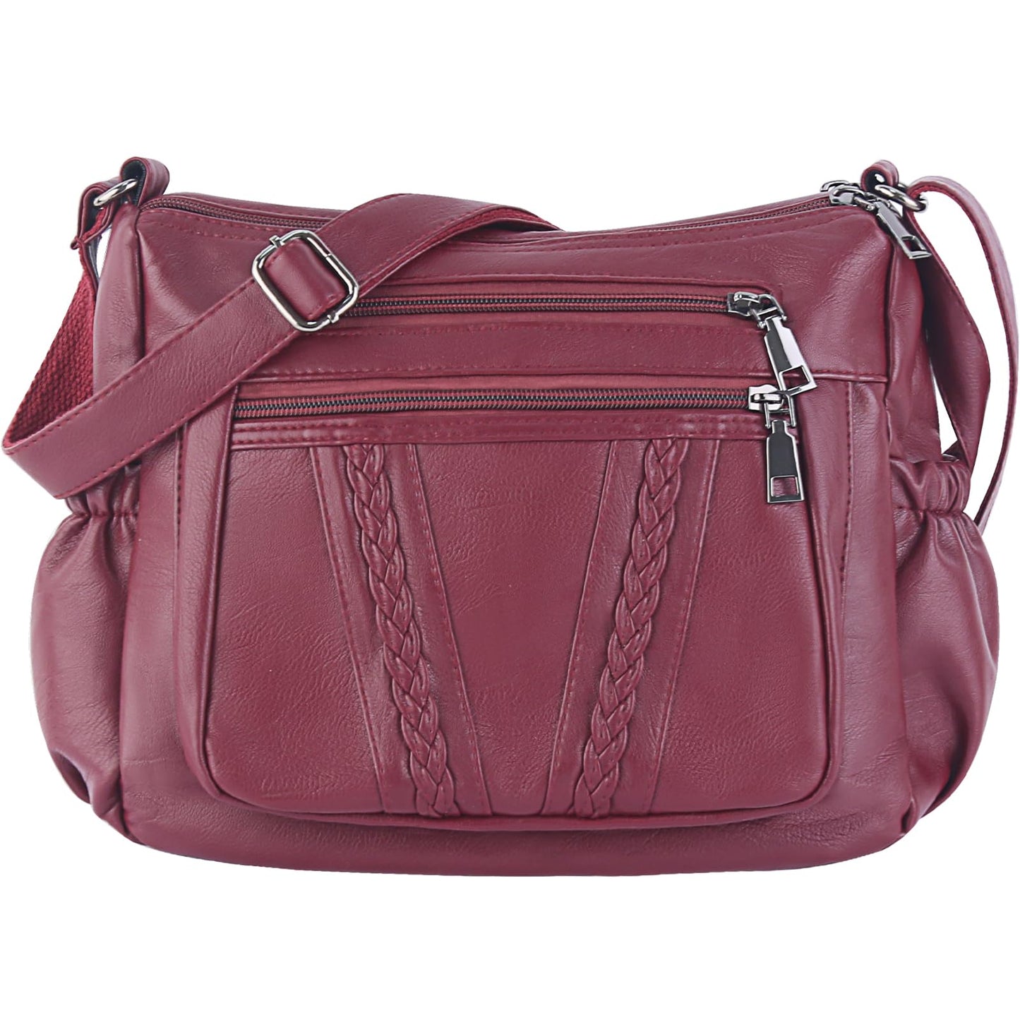 ELDA Crossbody Bags For Women Pocketbooks Soft PU Leather Purses and Handbags Multi Pocket Shoulder Bag