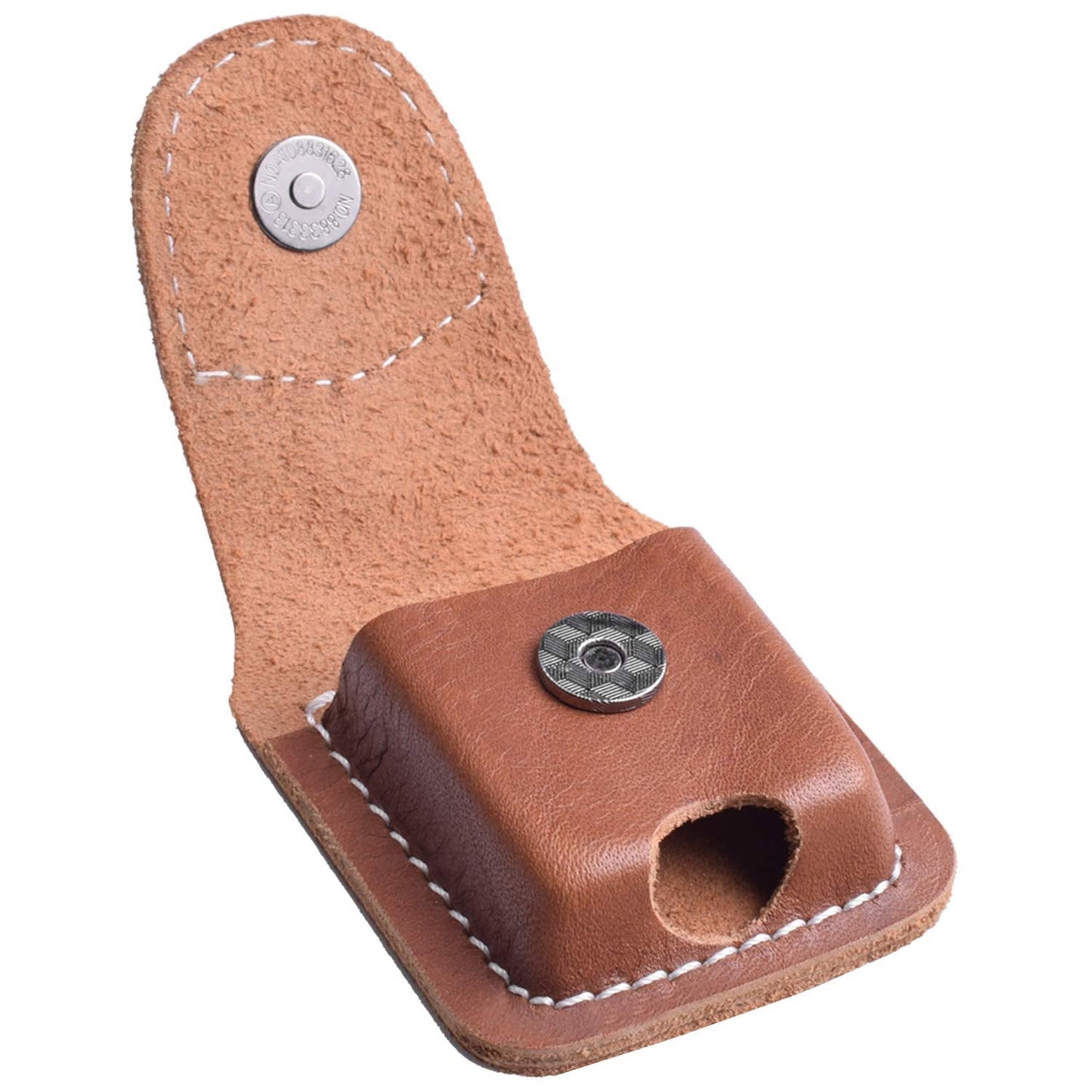 Handmade Fliptop Leather Lighter Pouch Holder Case with Pocket Belt Loop (Lion-Brown)