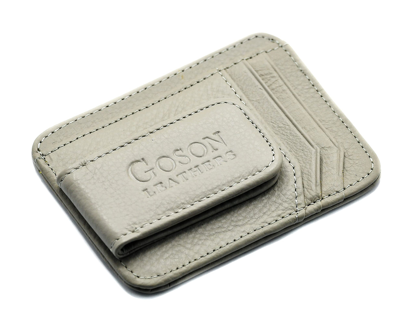Goson Leather Money Clip Wallet for Men, Front Pocket Wallet, Credit Card Holder, Slim Minimalist Wallet
