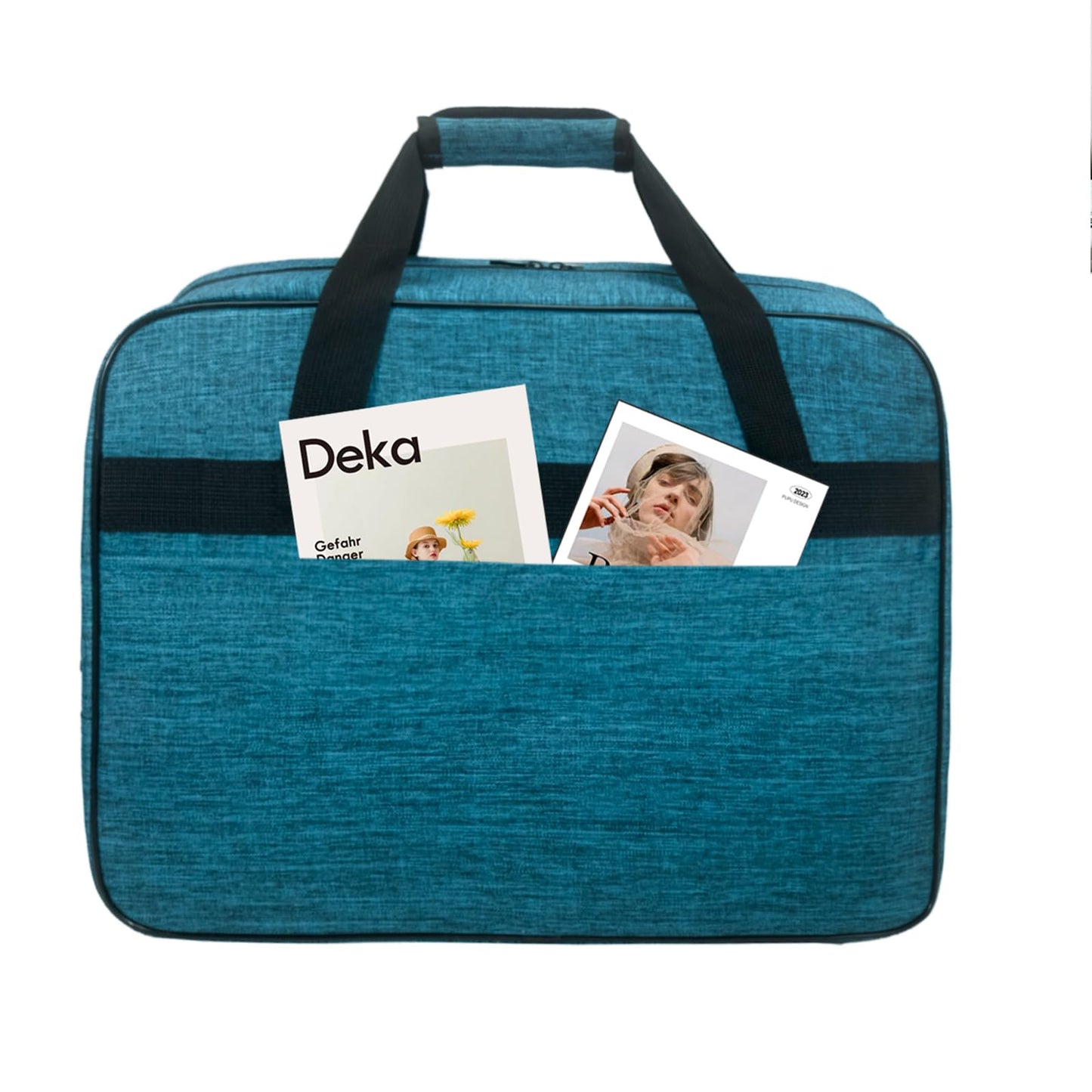 Haroranax Sewing Machine Carrying Case with Padded Handles, Suitable for Most Standard Household Sewing Machines Compatible with Singer, Brother, Janome - Peacock blue