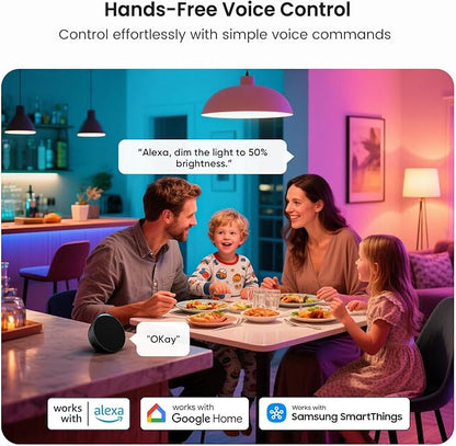 TREATLIFE Smart Light Bulbs, UL Certified WiFi Bluetooth Color Changing Light Bulb, A19 LED Smart Bulb Works with Alexa & Google Home, 60W Equivalent 800 Lumen, for Smart Home Lighting