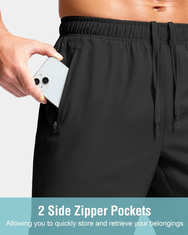 G Gradual Men's Athletic Running Shorts with Zipper Pockets Quick Dry 7"/ 5"/ 9" Workout Gym Shorts for Basketball Hiking(Mint Moment,9XXL)