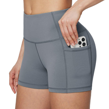 baleaf Gym Workout Shorts Women 3" Biker Yoga Spandex Running Volleyball Tummy Control Compression Short with Pockets Grey S