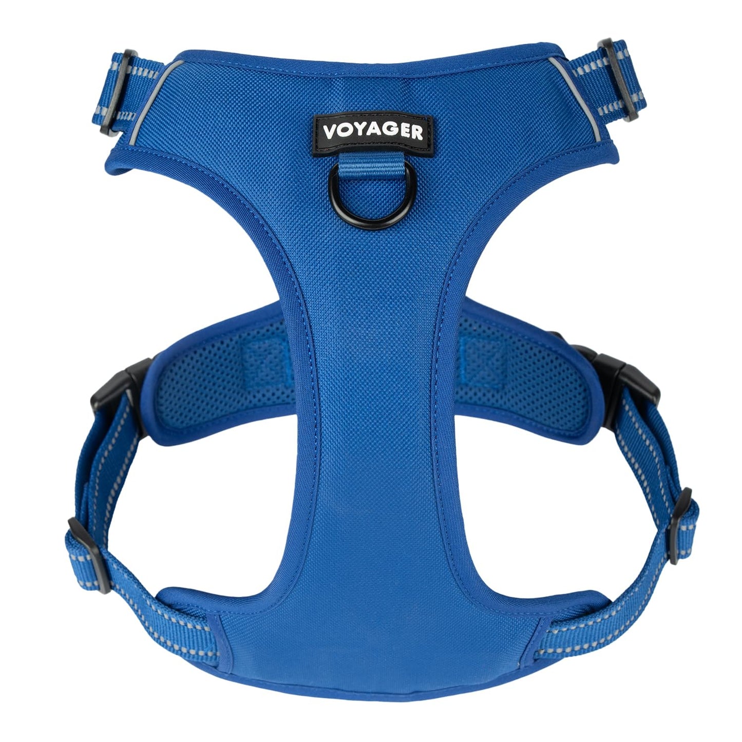Voyager No Pull Dog Harness for Small Dogs, Dual Leash Attachments, Adjustable Soft but Strong Pet Harness with 3M Reflective Technology, Royal Blue Lattice Nylon, S (Chest: 16-20")