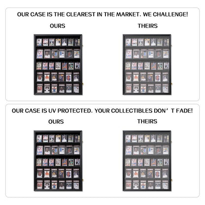 KCRasan 3 Pack 35 Graded Sports Card Display Frame -Baseball Card Display Case Lockable - Trading Card Collector Wall Display Holder for Basketball Football Cards, UV Protection Acrylic