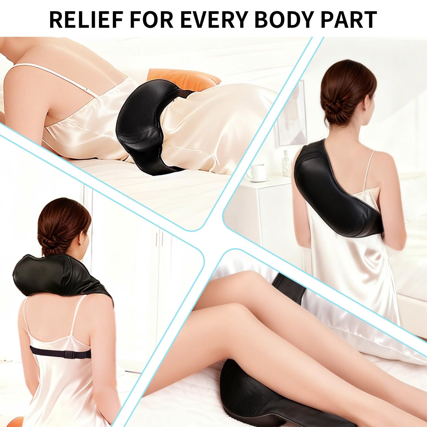 TISSCARE Shiatsu Neck Massager for Pain Relief Deep Tissue, Back Massager with Heat, 3D Kneading Electric Massager for Shoulder, Leg, Plug-in for Home, Office, Car, Ideal Gift for Women Men Mom Dad