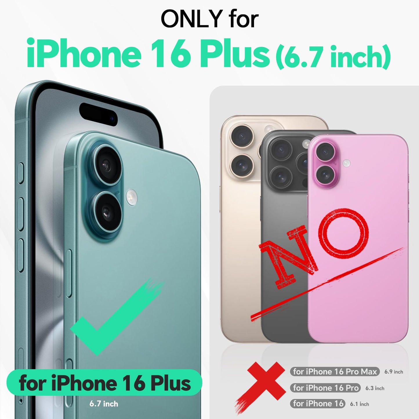 TUCCH Case Wallet for iPhone 16 Plus, [3 Card Holder Slots] Folio PU Leather Cover, [RFID Blocking] Stand Flip TPU Shockproof Interior Case Compatible with iPhone 16 Plus, Black