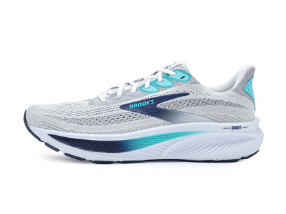 Brooks Men's Ghost 17 White/Beacon Blue/Ipanema 12 Medium
