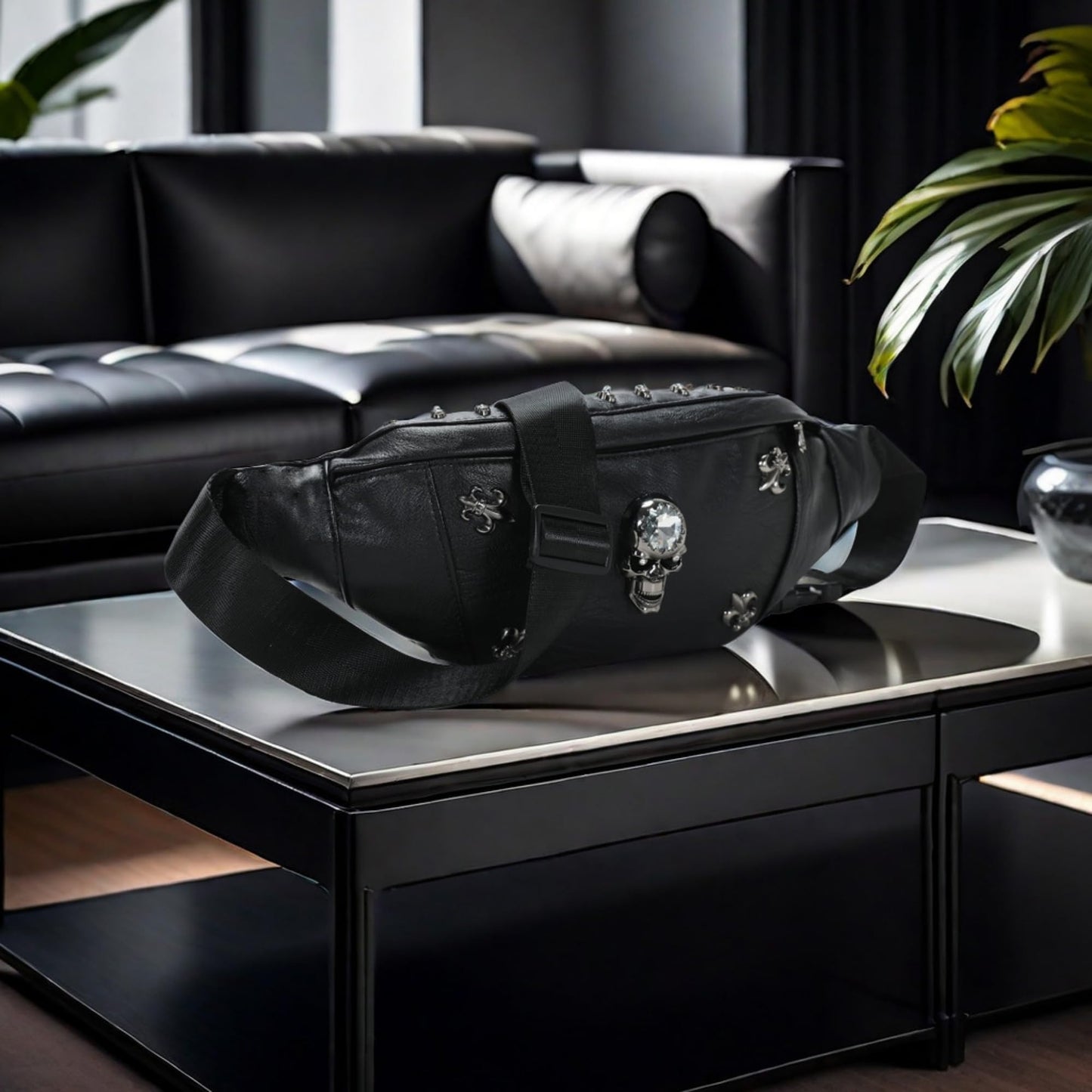 Skull Fanny Pack, Skeleton Waist Bag Multifunction PU Leather Hip Bum Bag,Gothic Fanny Bag for Men and Women,Skull Bumbags with Sturdy Zippers (Color 5)