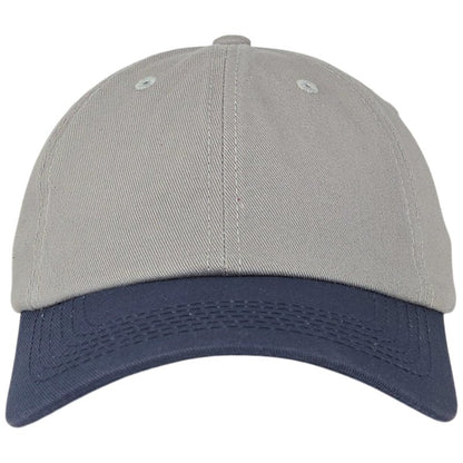 Vintage Classic Dad Hat Two Tone – 100% Cotton, Adjustable Metal Buckle Strap, Low-Profile Fit, Baseball Cap Unisex Grey Navy