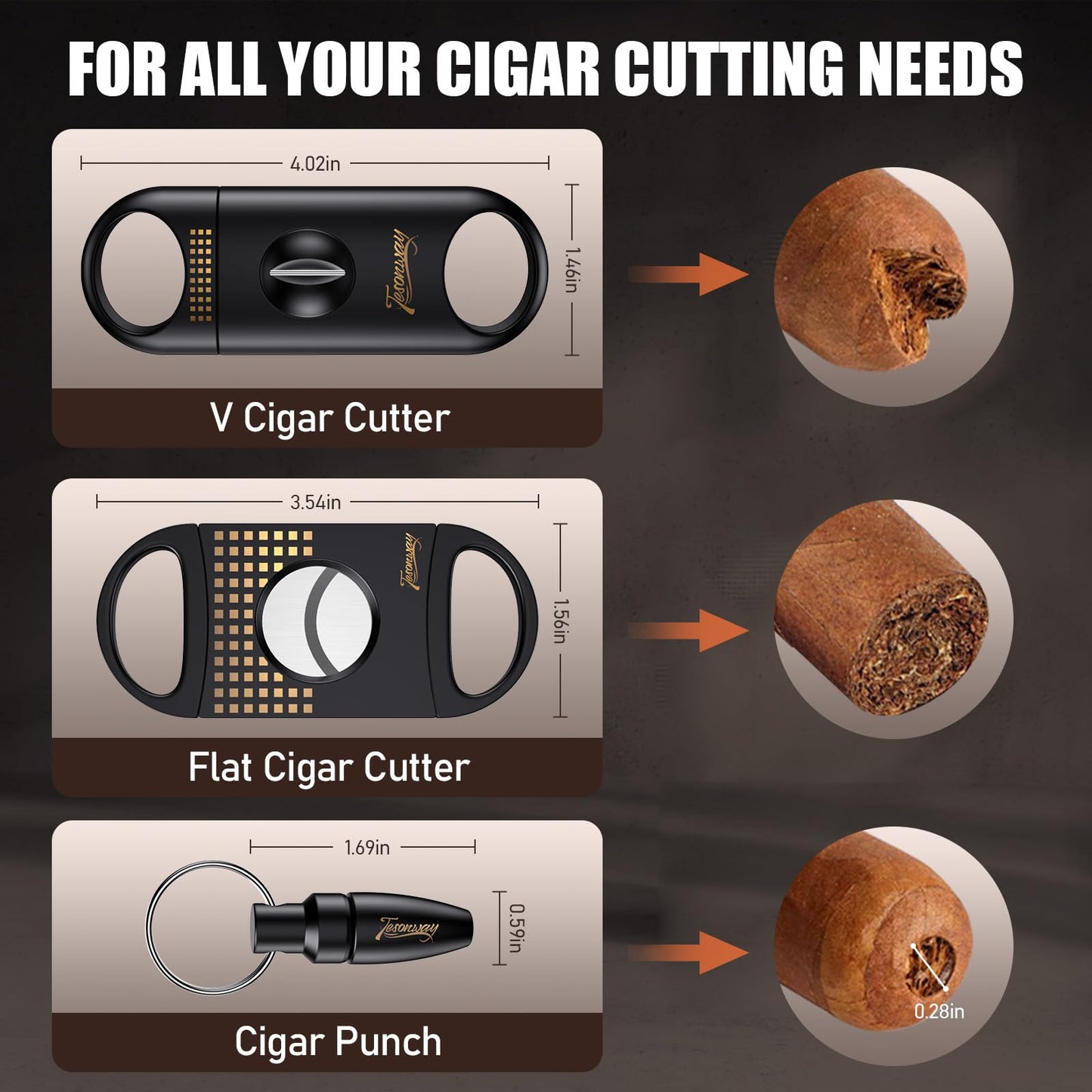 Tesonway Cigar Humidor,Cedar Wood Humidor Cigar Box,Glass Top Desktop Humidor with Digital Thermo-Hygrometer, Humidifier, Divider, Accessories Drawer and Combination Lock,Cigar Gift for Men