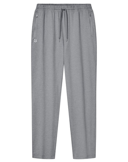 G Gradual Men's Sweatpants with Zipper Pockets Lightweight Athletic Workout Pants Soft Casual Lounge Sweat Pants for Mens(Platinum Heather, L)