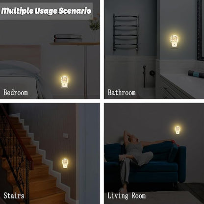 USA Flag Dog Couple Night Light Plug into Wall, American Patriotic Cute Dogs Dusk to Dawn Night Light Plug in,0.5w Energy Saving Sleep Friendly NightLight for Kids Boys Girls Home Decor
