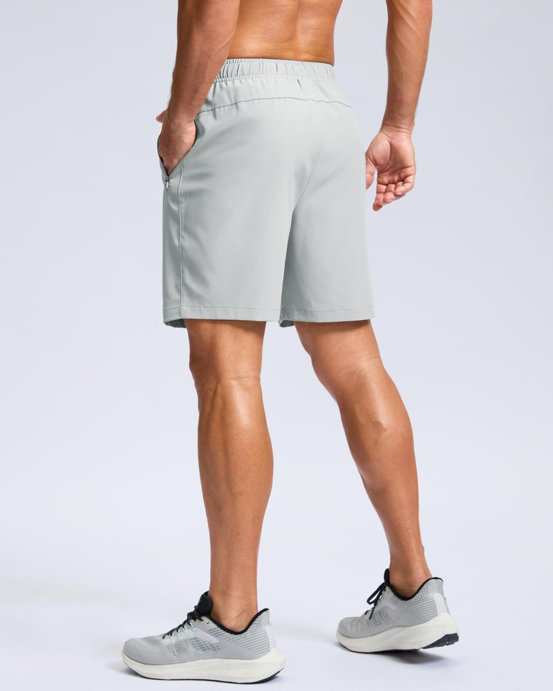G Gradual Men's Athletic Running Shorts with Zipper Pockets Quick Dry 7"/ 5"/ 9" Workout Gym Shorts for Basketball Hiking(Platinum Grey,7XL)