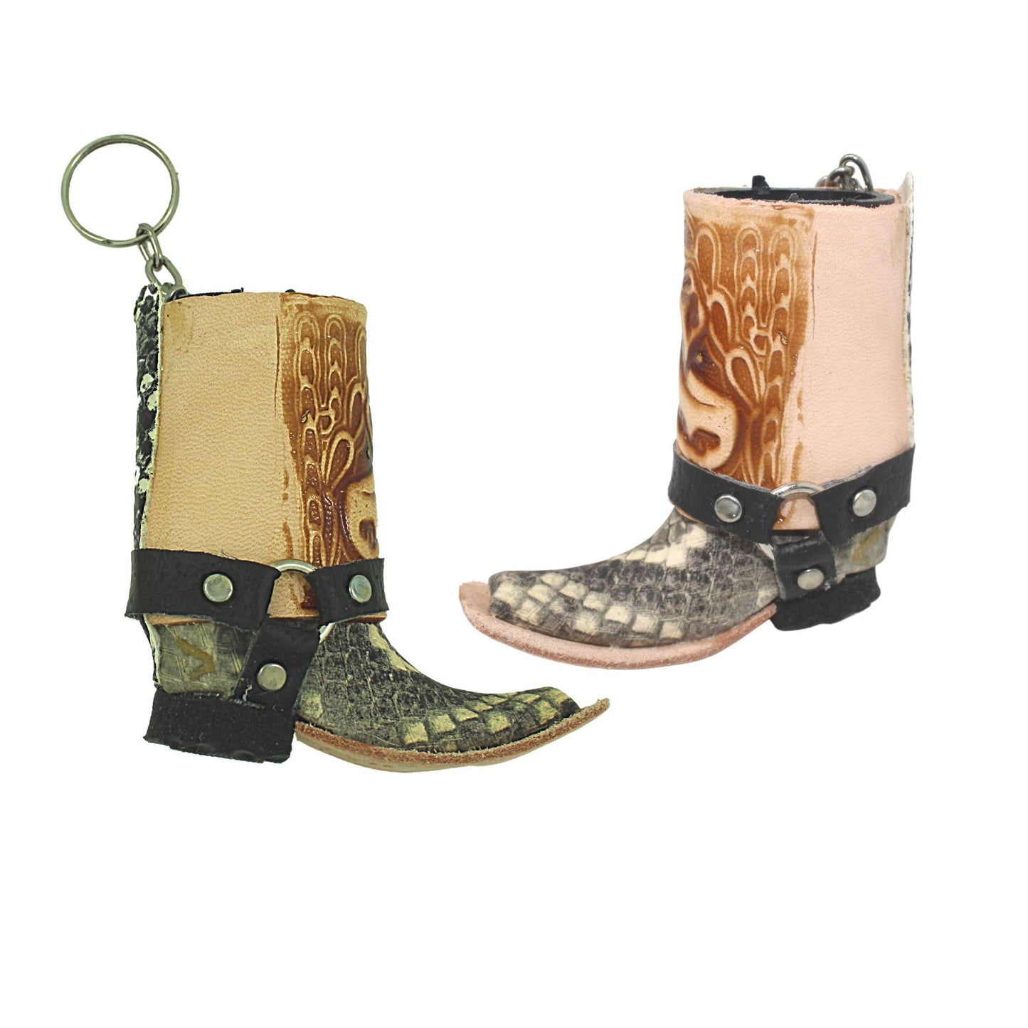Needzo Leather Cowboy Boot Western Keychain and Lighter Holder, Color May Vary, 3 Inches
